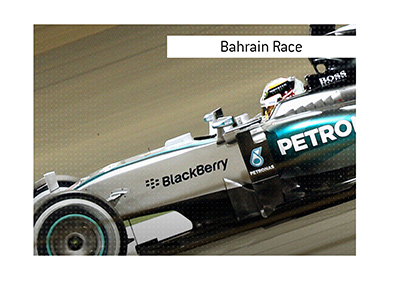 Where is the best place to bet on the Bahrain Grand Prix race?  The King explains.  In photo:  Formula 1 driver Lewis Hamilton aka The Billion Dollar Man is steering his vehicle around the course.