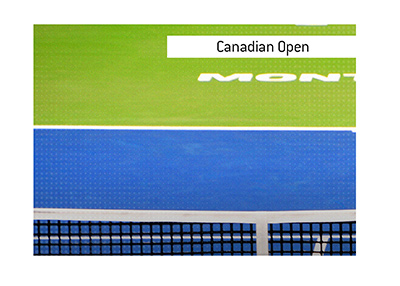 The blue court at the Canadian Open also known as the National Bank Open - Montreal.