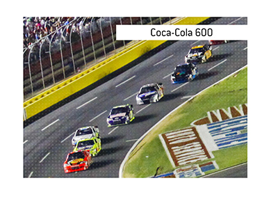 The famous NASCAR race Coca-Cola 600 action shot.