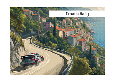 The Croatia Rally retro poster style - Rally Event - Bet on it.