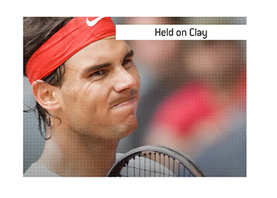 The popular Madrid Open tennis tournament is played on Clay.  In photo: The tournament record holder, Raphael Nadal, celebrating a win.