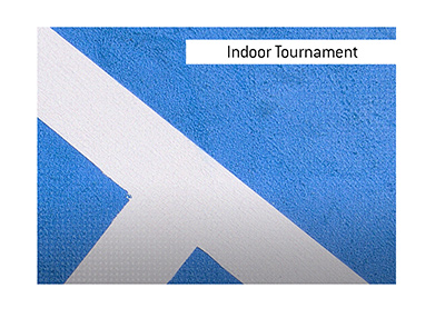 The Vienna Open tennis tournament is played indoors on blue hard courts.