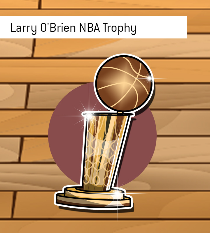 The famous NBA Playoffs Winner award - The Larry O Brian Trophy - Illustration.  Drawing.  Art.
