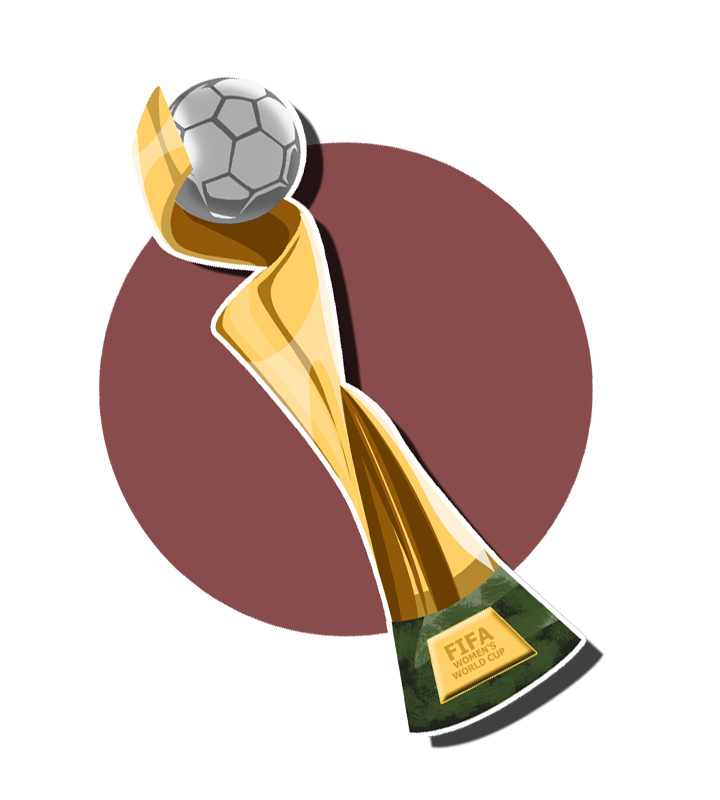 The illustration of the FIFA Womens World Cup trophy.  Digital drawing.  Art.