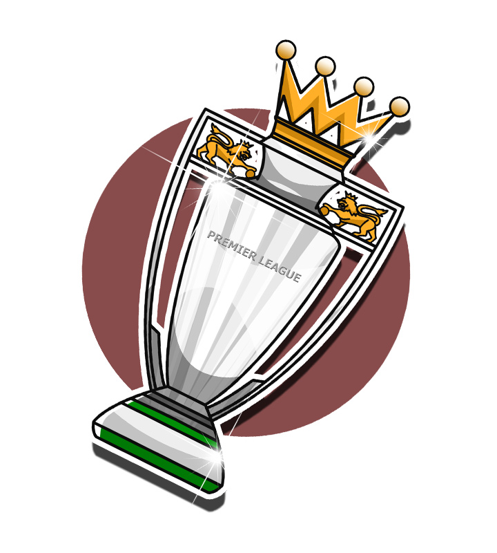 The English Premier League Trophy illustration.  Drawing.  Art.  One of the most prestigious awards in the sport of football.
