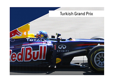 Sebastian Vettel racing at the Turkish Grand Prix.  Bet on the popular event.