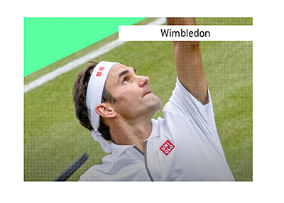 The most prestigeous tennis competition in the world - The Wimbledon Championships. In photo: Roger Federer serving the ball.