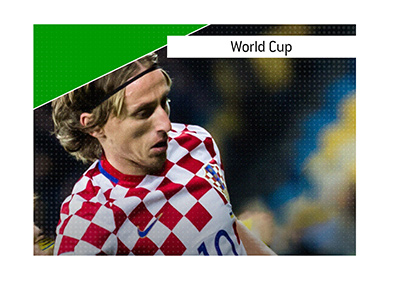 In photo:  The outstanding player of the World Cup in Russia - Luka Modric.  In action.