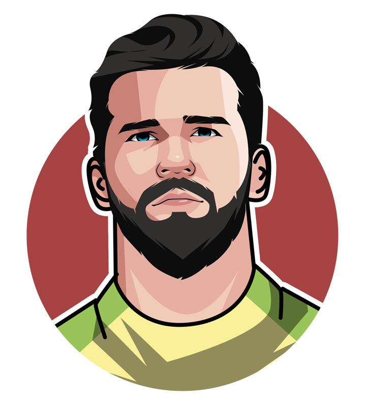 Brazil and Liverpool man between the sticks - Alisson Becker - Illustration.  Profile drawing.  Avatar image.  Art.  O Goleiro Gato - The Cat Goalie.