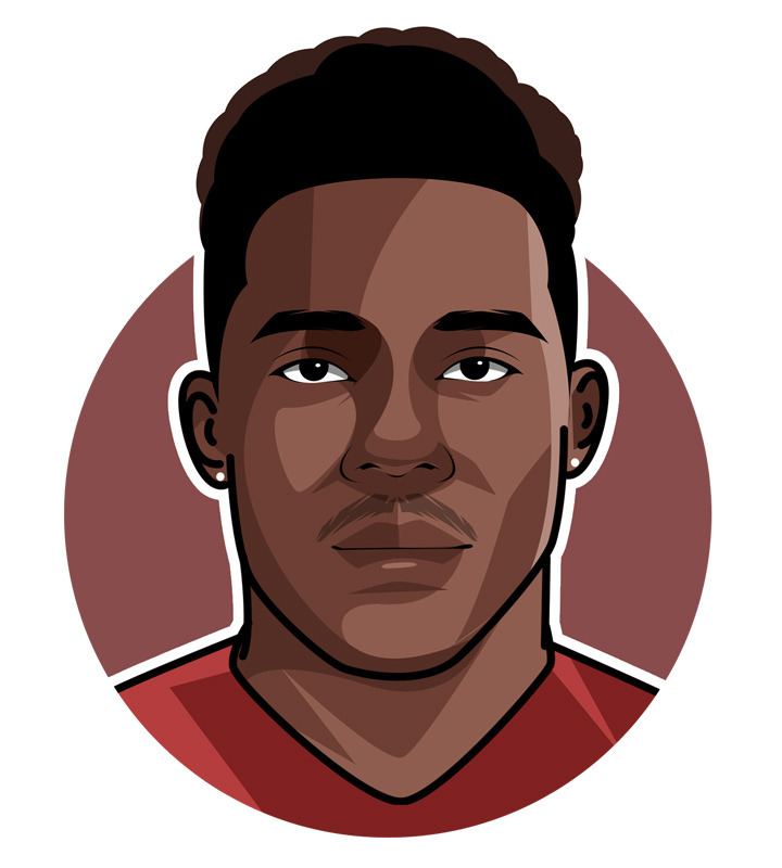Alphonso Davies drawing. Also known as Road Runner and Phonzy - Profile image. Illustration. Art.
