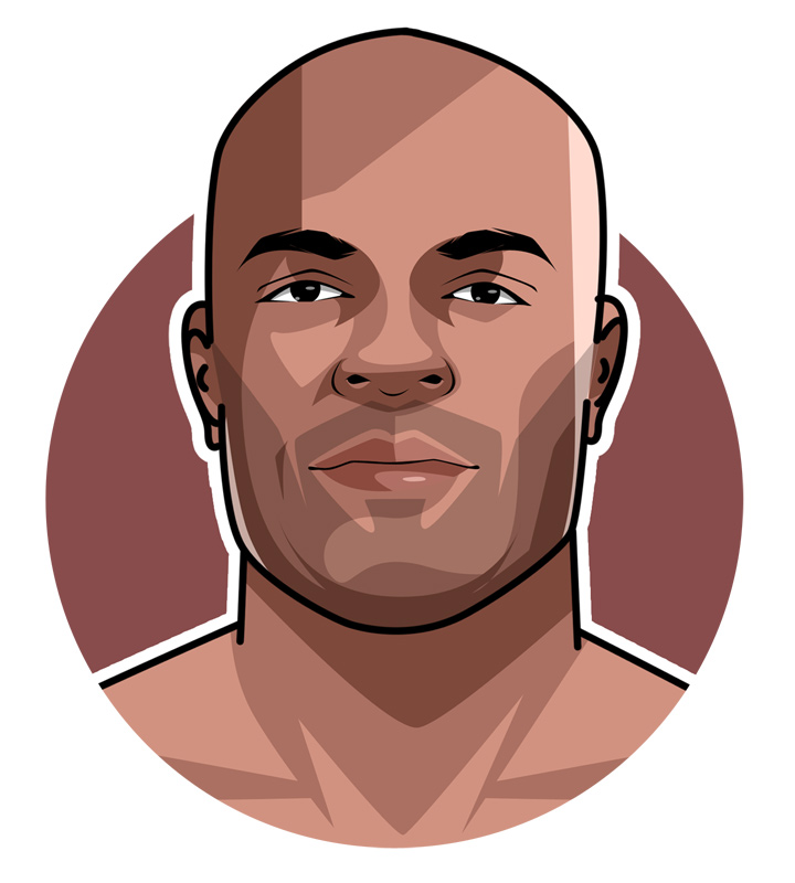 Anderson Silva - The Spider - MMA fighter illustration.  Profile drawing.  Caricature.  Avatar art.  Brazilian martial arts champion.