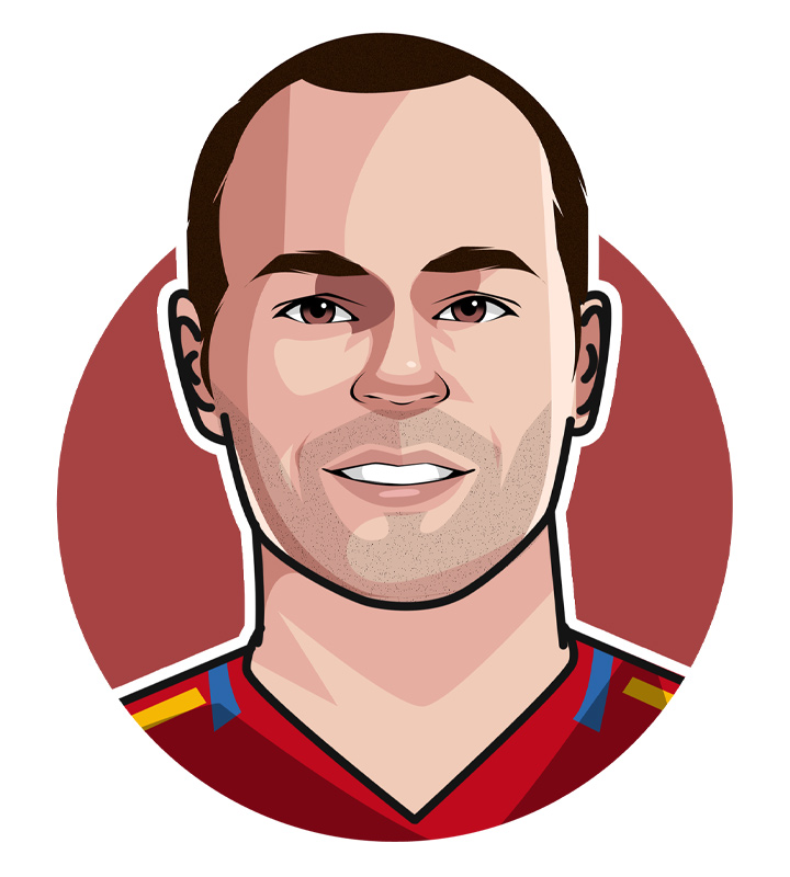 Andres Iniesta - Profile illustration.  Drawing.  Art.  A genius when it comes to the game of football, appropriately  nicknamed Maestro and El Ilusionista by fans and journalists.