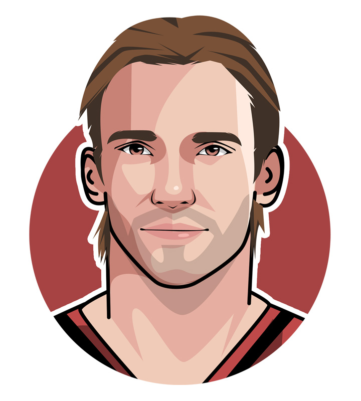 Andriy Shevchenko illustration.  Profile drawing.  Art.  One of the most lethal strikers in European football.