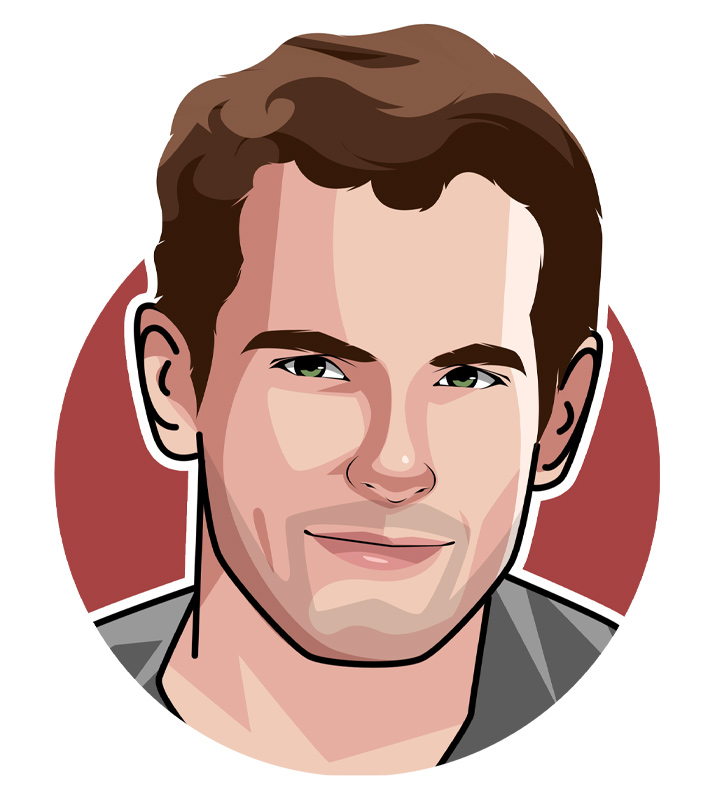 Andy Murray profile illustration. The British tennis star nicknamed Muzza. Avatar drawing. Art.