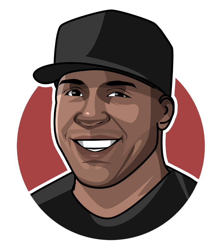 Barry Bonds, also known as The Home Run King.  Profile illustration.  Drawing.  Avatar. Art.