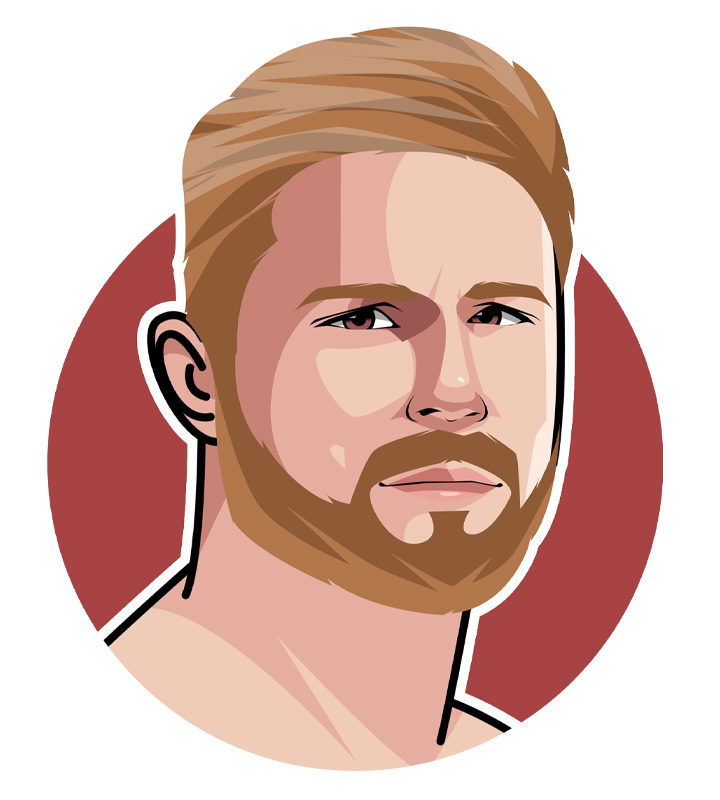 Canelo Alvarez, also known as Cinnamon - Mexican boxer - Profile illustration.  Drawing.  Avatar art.