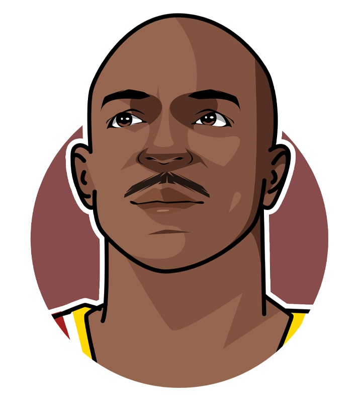 Clyde the Glide Drexler - One of the top Basketball players of all time - Profile illustration.  Drawing.  Art.
