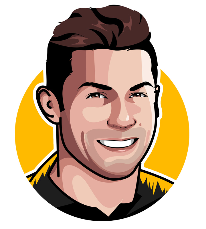 Cristiano Ronaldo - Profile illustration / drawing.  Manchester United, Real Madrid and Juventus star.  The CR7 - Portugal national.