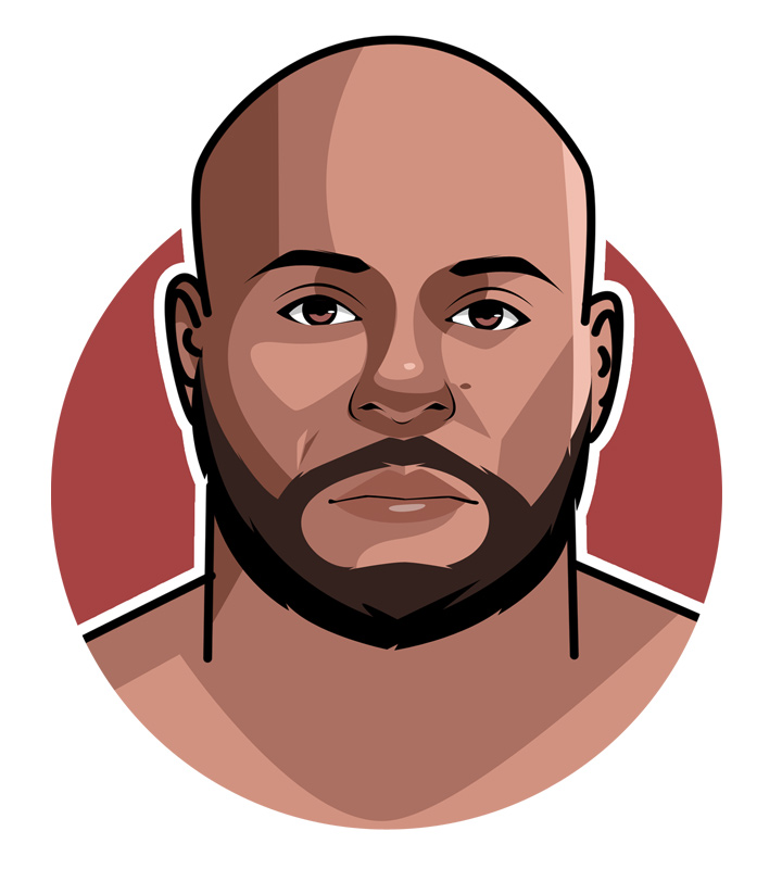 Drawing of Daniel Cormier, also known as DC.  Profile illustration.  Art.