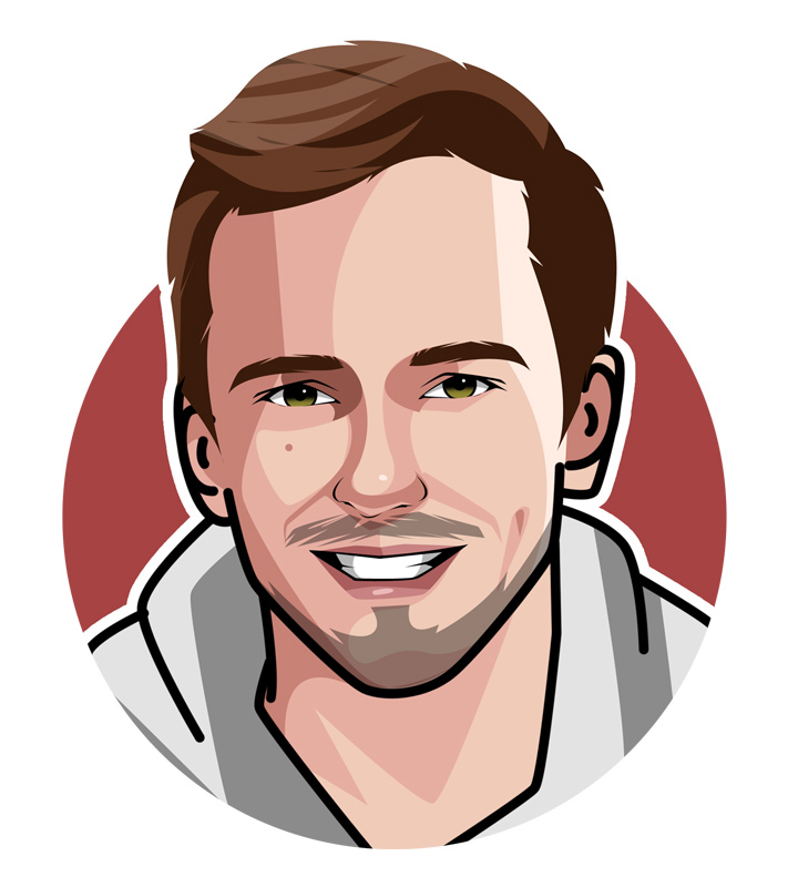 Daniil Medvedev - The Chess Master - Nicknamed The Bear from Russia and the Pretzel - Profile illustration.  Drawing.  Avatar art.