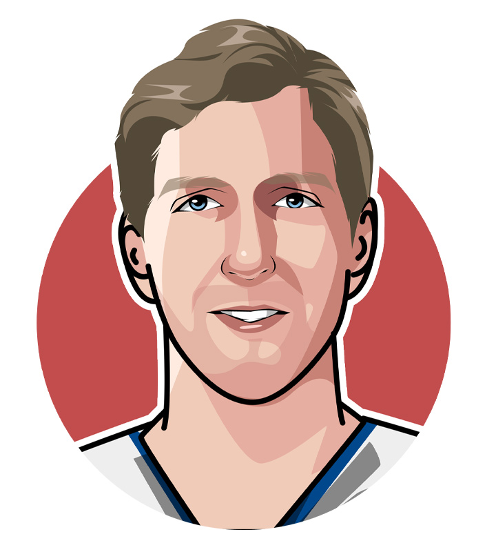 Illustration of Dirk Nowitzki - Popular German basketball player - Profile art drawing.  The Tall German.