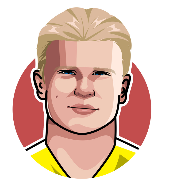 The Terminator - The new soccer superstar - Erling Haaland.  Illustration.  Profile.  Art.  Drawing.