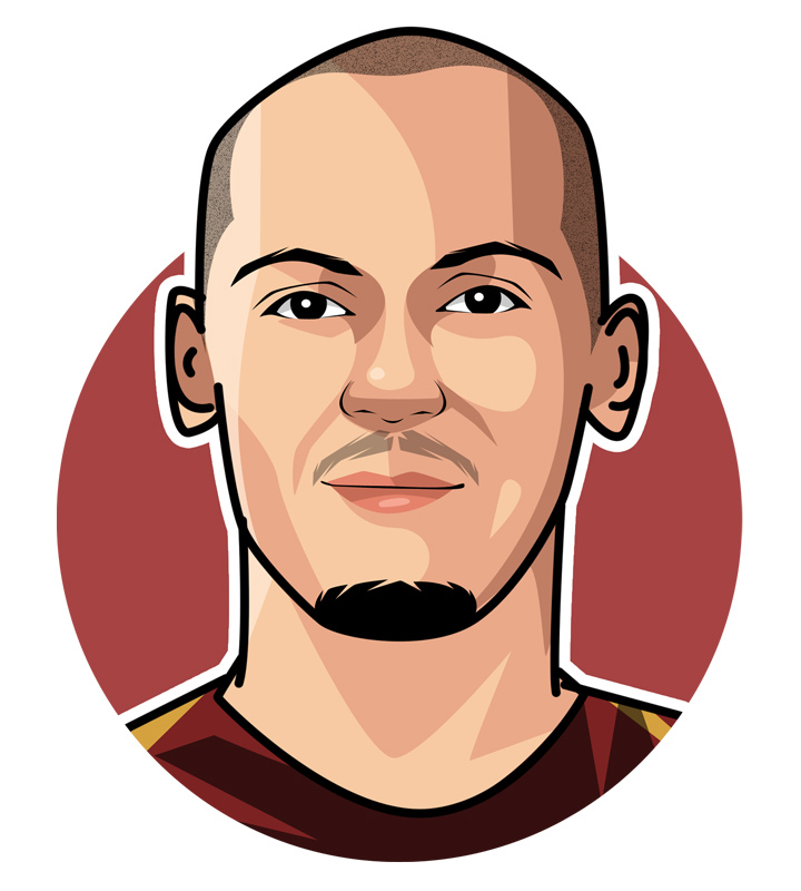 Brazilian football star - Fabinho - Illustration, profile art.  Nicknamed The Hoover, because he vacuums everything up on the pitch.