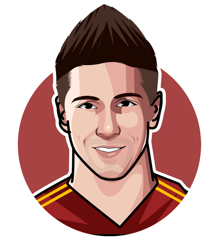 Fernando Torres profile illustration.  Art piece.  Drawing.  Avatar.  Spanish football star.