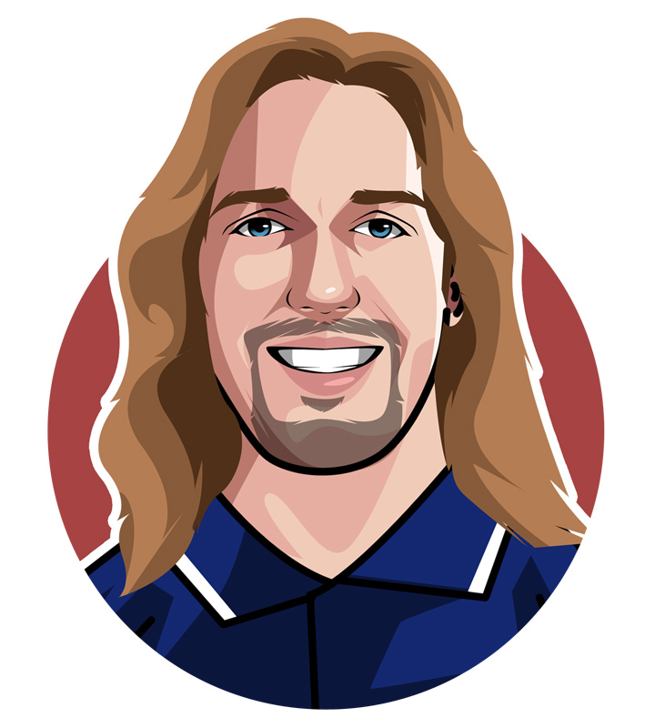 Gabriel Batistuta also known as "Batigol" and "Angel Gabriel" - Profile illustration.  Drawing.  Avatar art.