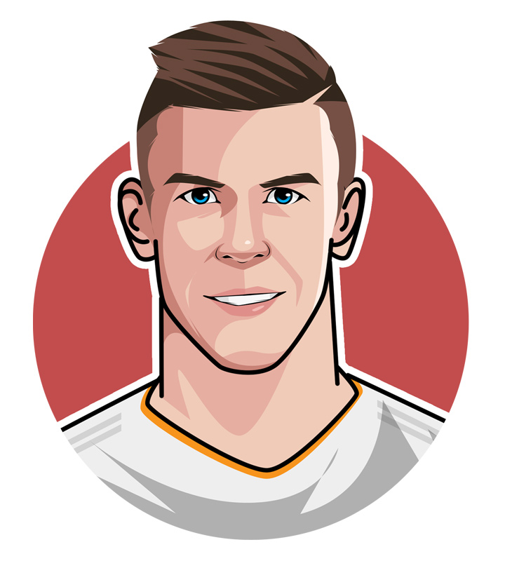 The Golfer - Nickname for Gareth Bale during his time at Real Madrid. - Profile, illustration. Caricature.  Avatar art.