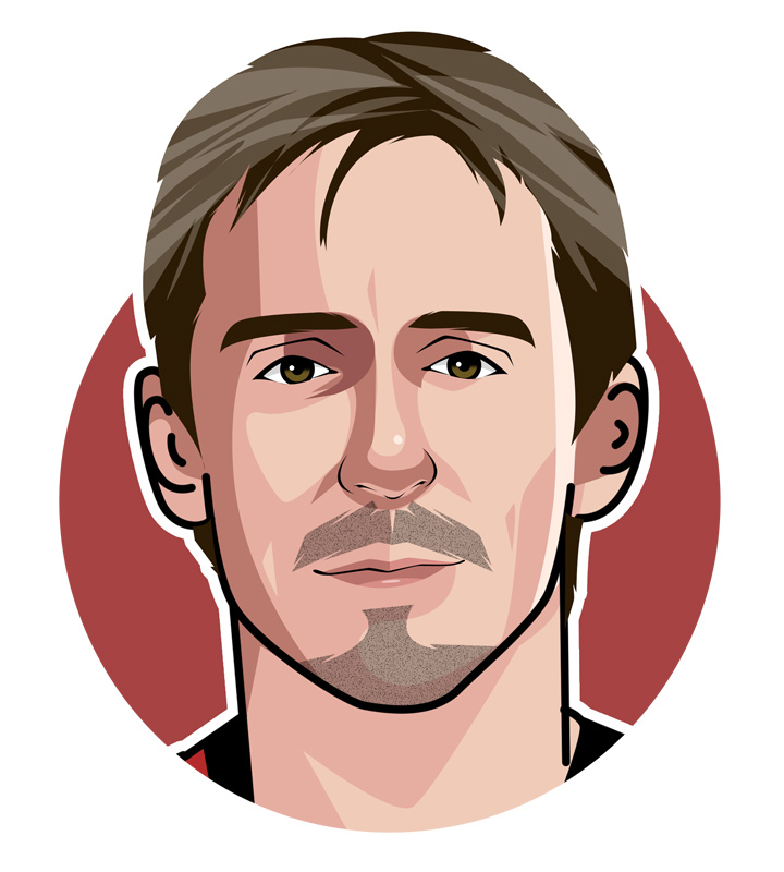 Profile illustration of Gary Neville, the famous footballer also known as a little Bulgarian weightlifter and T-Bag.