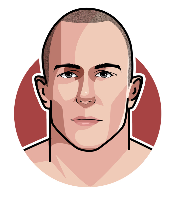 The most famous Canadian mixed martial artist Georges St-Pierre, also known as GSP and Rush - Profile illustration.  Drawing.  Avatar art.