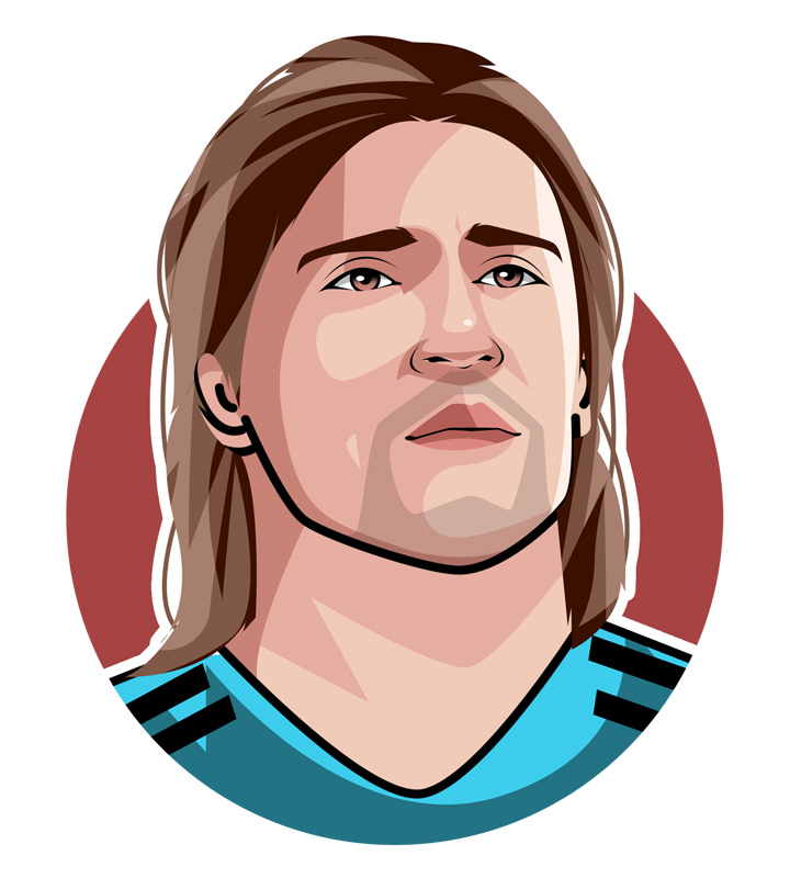 Argentinian star striker Hernan Crespo aka Valdanito - Profile drawing.  Illustration.  Avatar art.