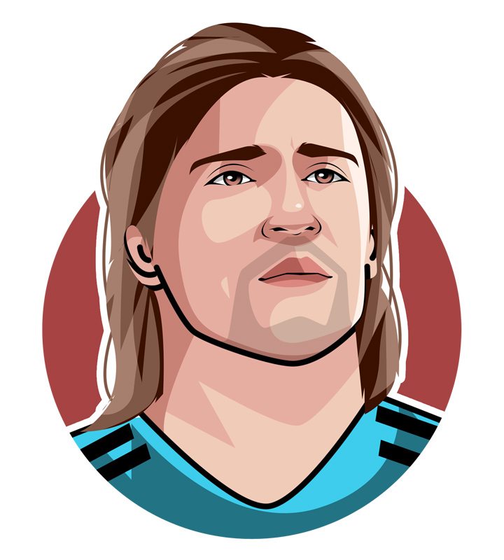 Argentinian star striker Hernan Crespo aka Valdanito - Profile drawing. Illustration. Avatar art.
