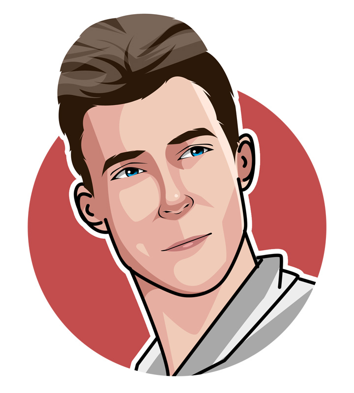 The tennis great Ivan Lendl, also known as The Terminator and Ivan the Terrible. Profile illustration. Drawing. Art.