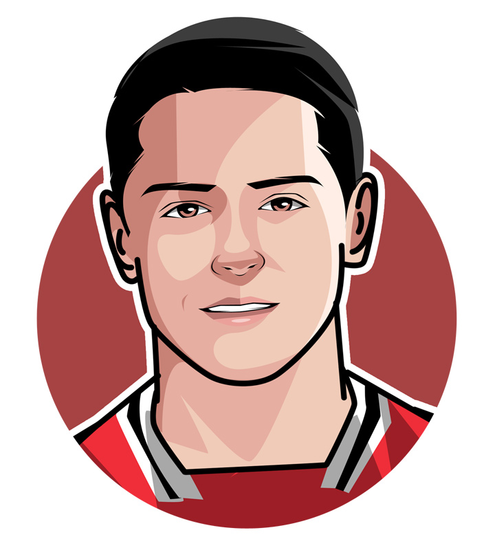 Illustration of Javier Hernandez, better known as Chicharito - Profile drawing.  Digital art.  Famous Mexican footballer.