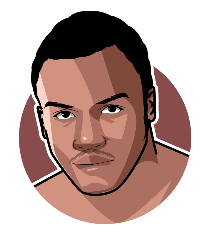 Joe Frazier aka Smokin Joe - Profile illustration.  Drawing.  Art.