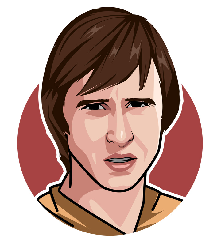 Johan Cruyff was a legendary Ajax and Barcelona player turned manager.  Profile illustration.  Avatar art.  Facial drawing.