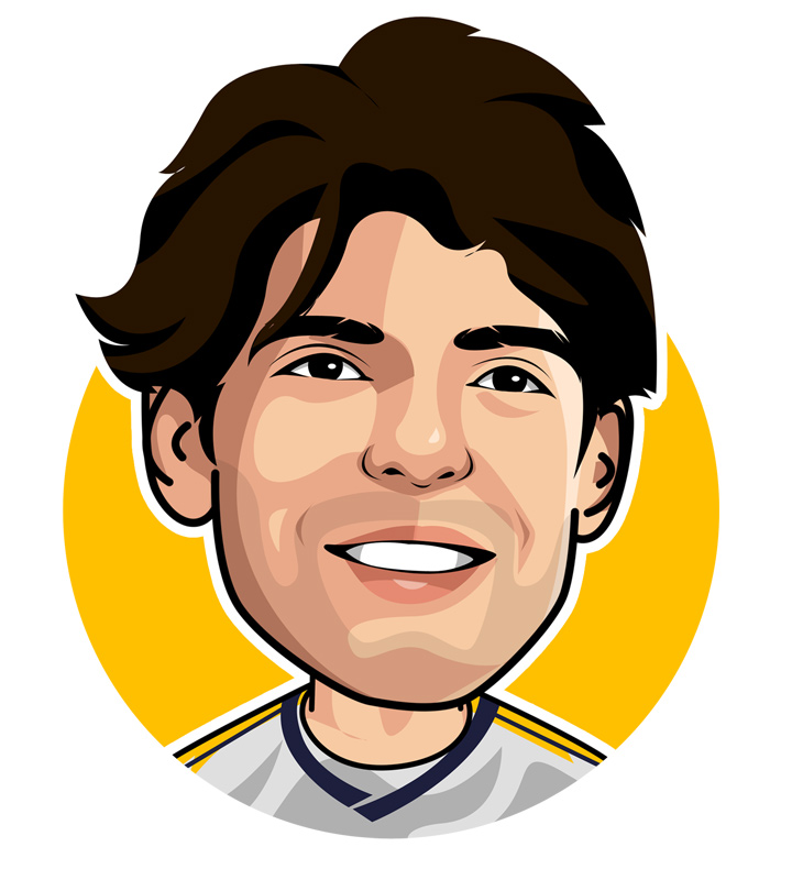 Profile drawing of Kaka. Real Madrid, AC Milan footballer. Brazil national.  Illustration.  Sketch.  Avatar.