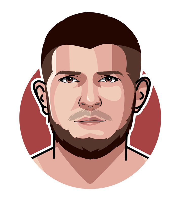 The profile drawing of MMA fighter Khabib Nurmagomedov, also known as The Eagle.  Illustration.  Art piece.