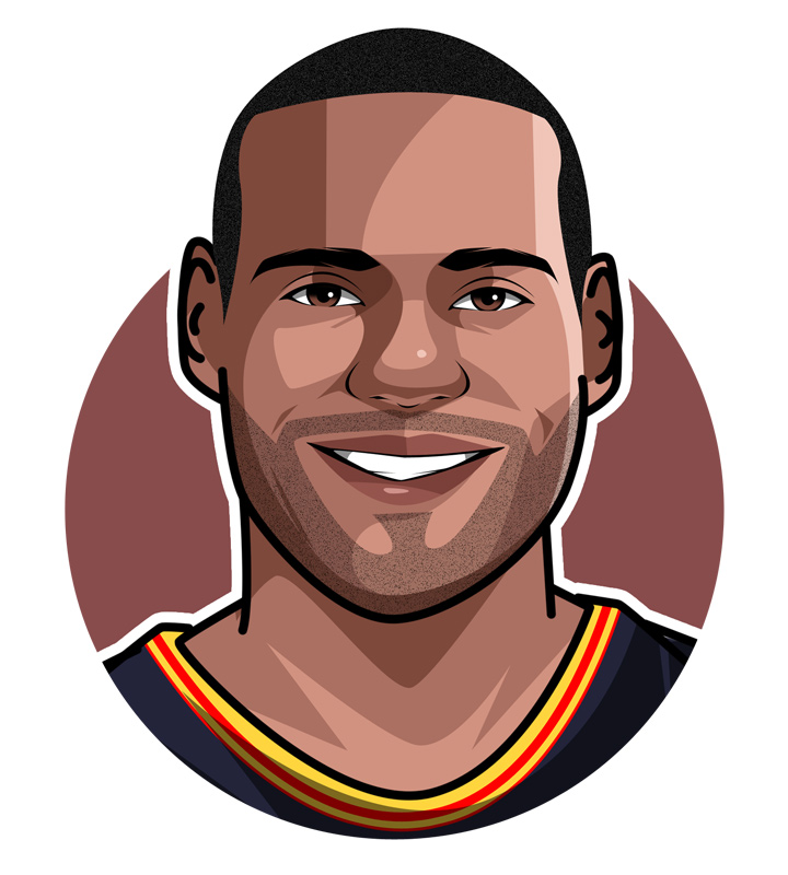 Lebron James, also known as King James- Profile illustration. Drawing.  Digital Art.  Avatar.  A true NBA superstar.  One of the best players of all time.