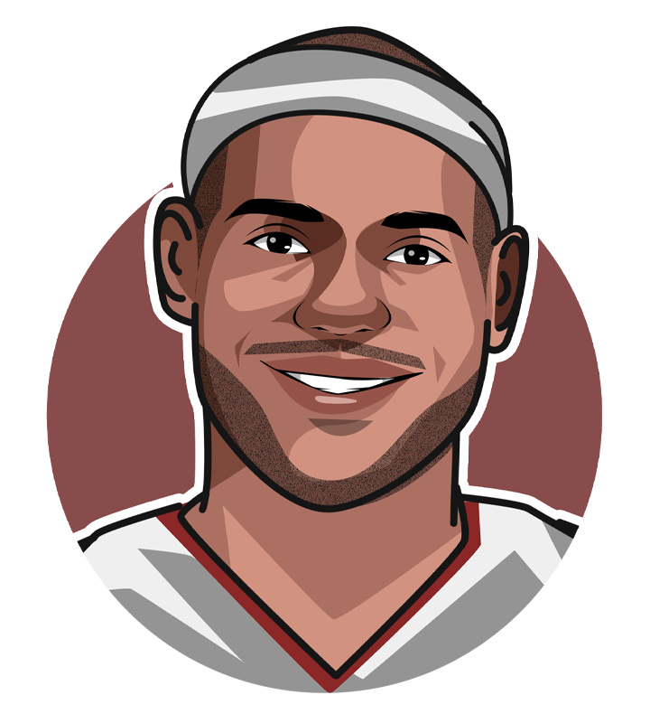Lebron James, also known as King James- Profile illustration. Drawing.  Digital Art.  Avatar.  A true NBA superstar.  One of the best players of all time.