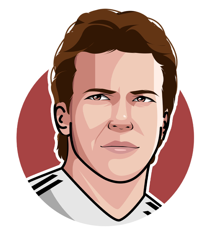 Lothar Matthaus profile illustration.  Der Panzer - One of the most dominant footballers of all time.  Art.  Avatar drawing.