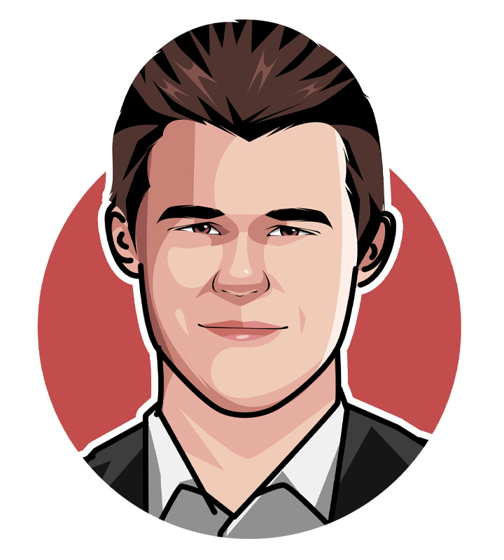 The number one chess player - Magnus Carlsen aka The Mozart and Justin Bieber of the sport - Illustration.  Profile drawing.  Avatar art.