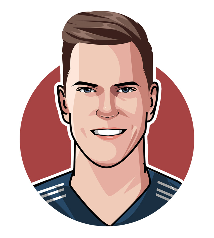 Marc-Andre ter Stegen, also known as the Berlin Wall - Profile illustration.  Drawing.  Art.