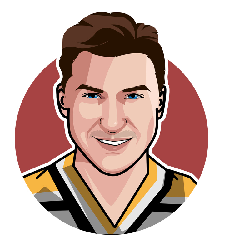 Profile illustration / drawing of one of the most celebrated hockey players in history - Mario Lemieux.  Avatar art.