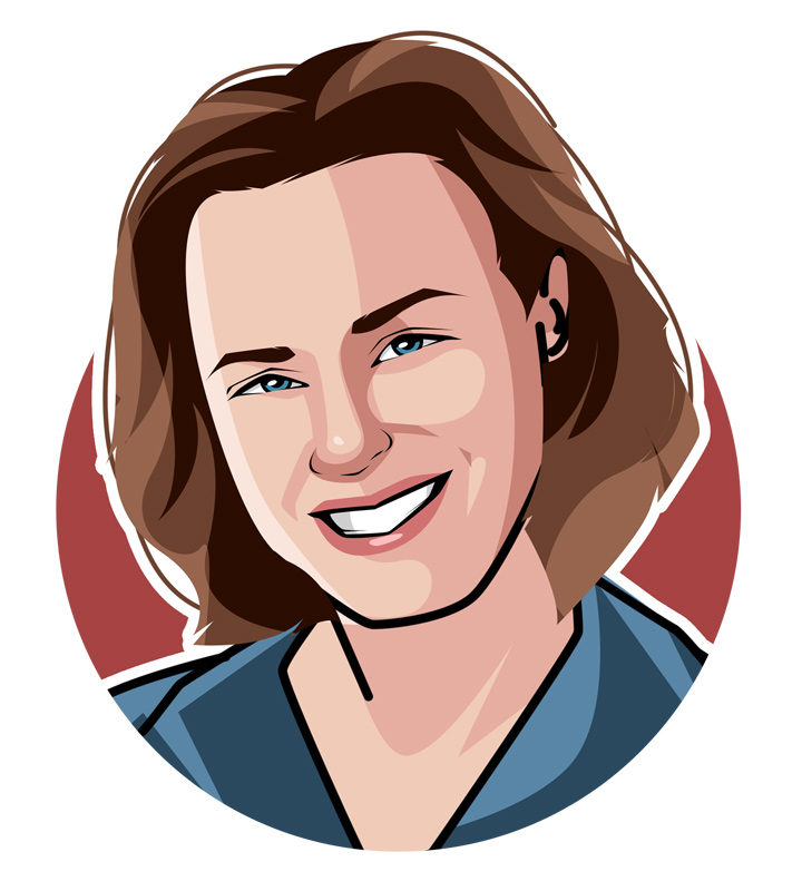 Martina Hingis profile illustration.  Drawing.  Sketch.  Vector-style avatar art.