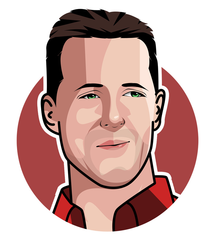 Michael Schumacher illustration.  Profile drawing.  Avatar picture of the Red Baron.