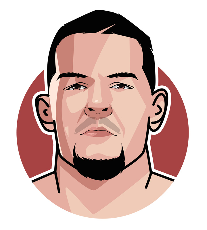 Nate Diaz - aka The Stockton Slugger - Profile illustration.  Drawing.  Avatar art.