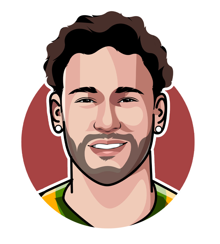 Neymar da Silva Santos Junior profile drawing.  Illustration.  Digital art.